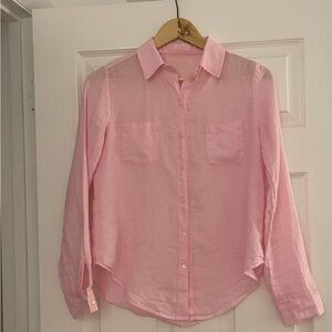 Lilly Pulitzer Pink Button Down- 100% Linen -XXS